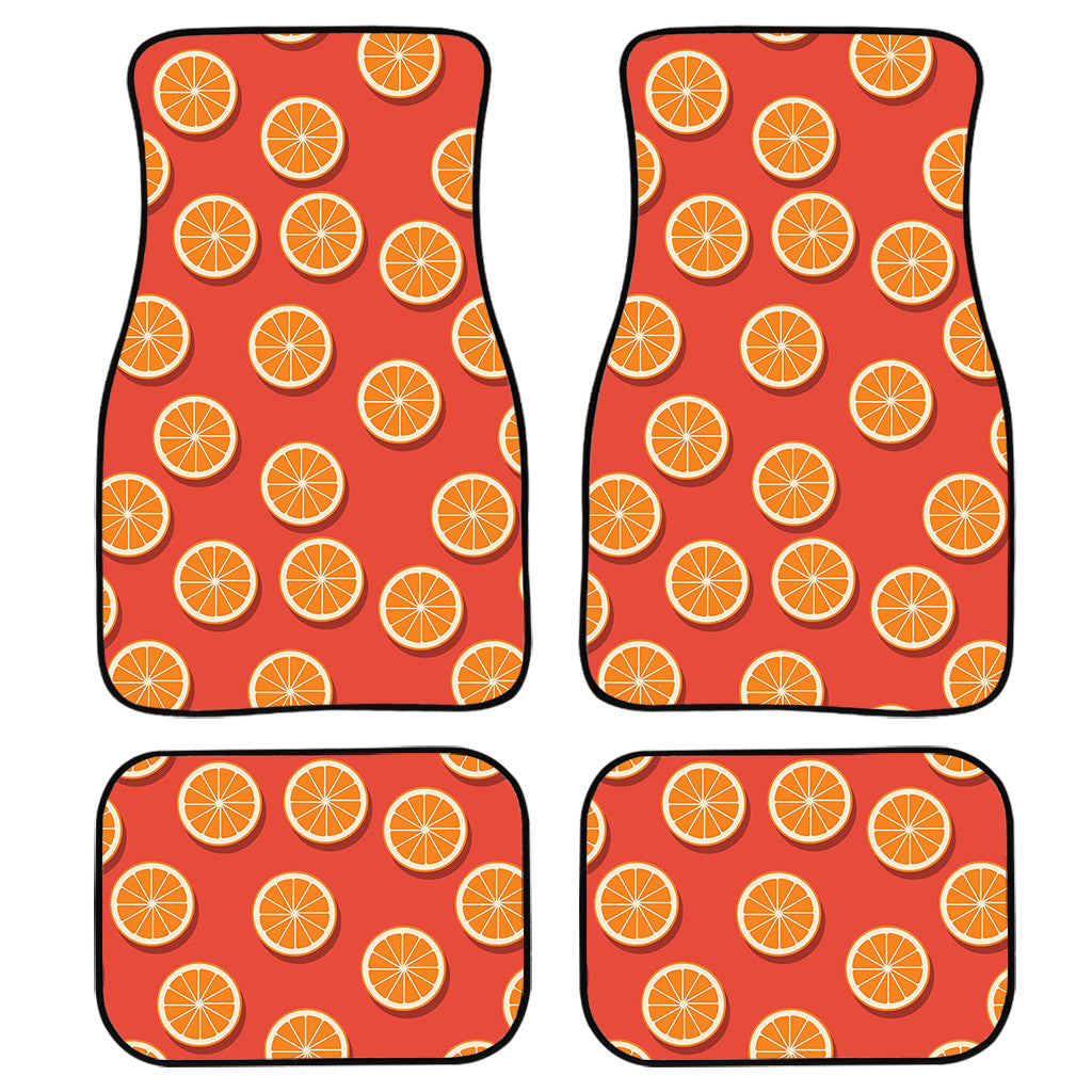 Orange Slices Pattern Print Front And Back Car Floor Mats/ Front Car Mat