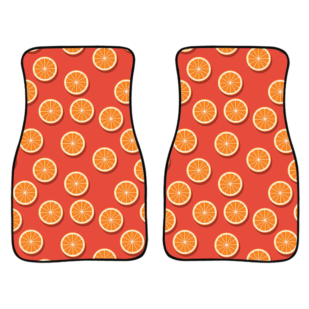 Orange Slices Pattern Print Front And Back Car Floor Mats/ Front Car Mat