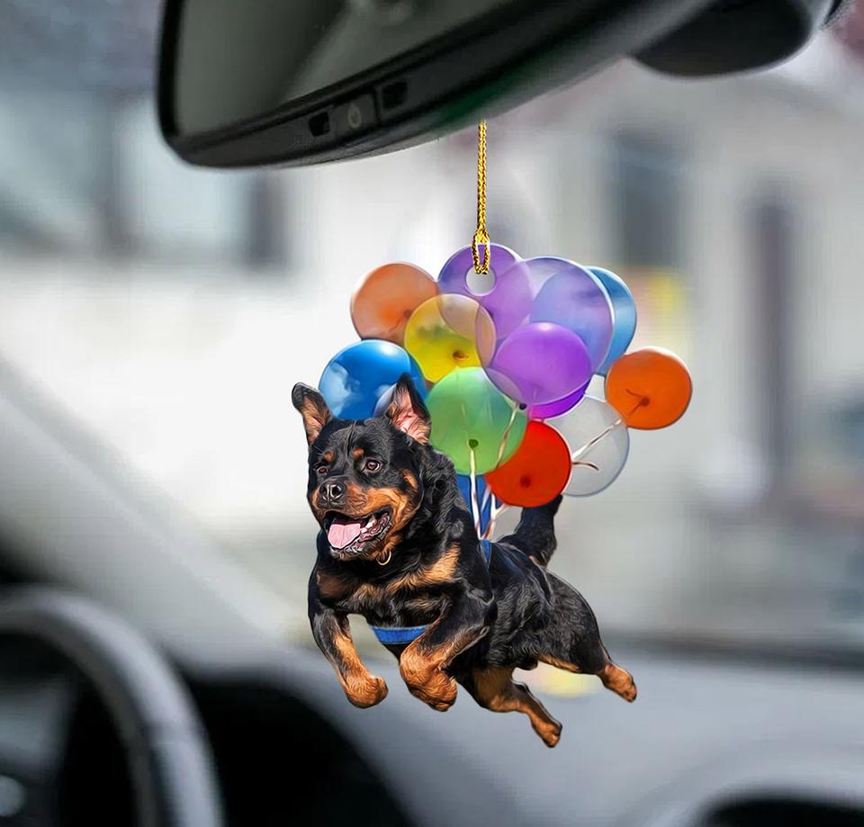 Rottweiler Dog Fly With Bubbles Car Hanging Ornament Dog Ornament Coolspod