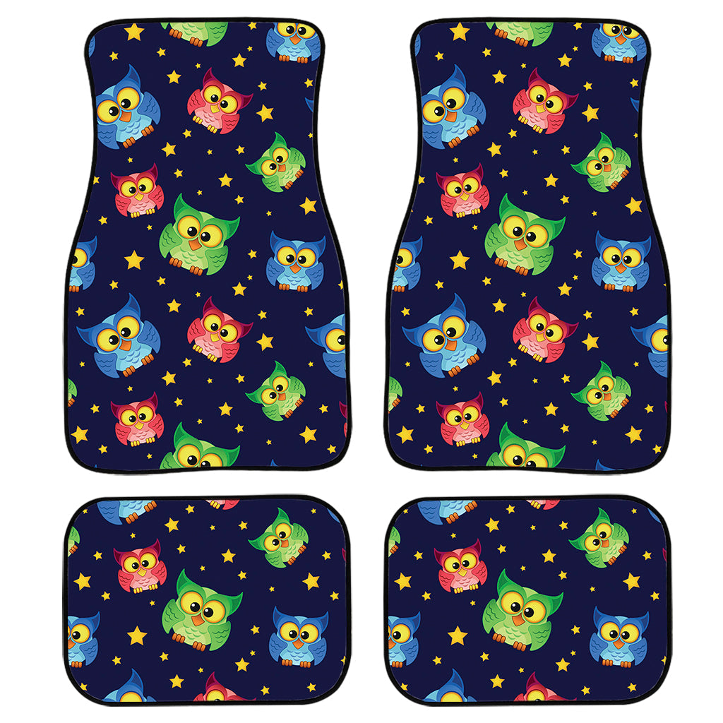 Owl And Star Pattern Print Front And Back Car Floor Mats/ Front Car Mat