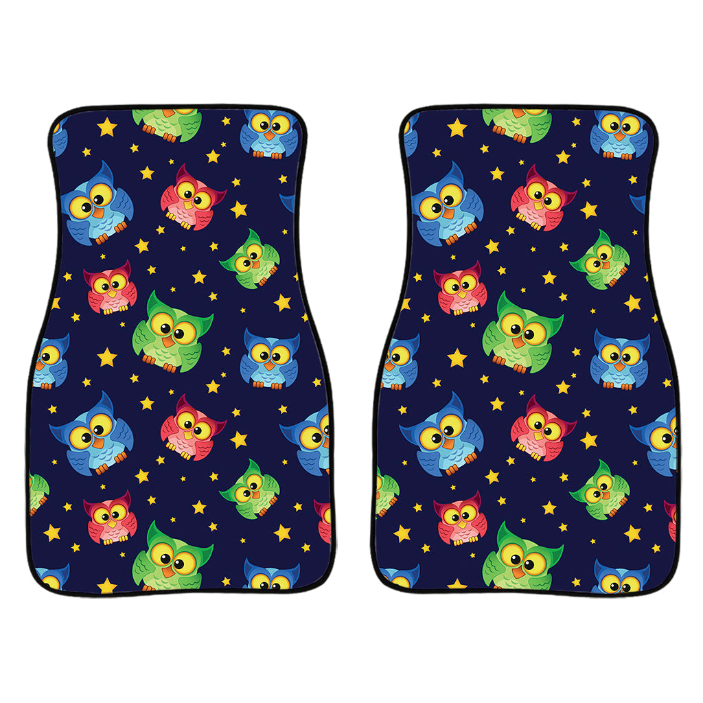 Owl And Star Pattern Print Front And Back Car Floor Mats/ Front Car Mat