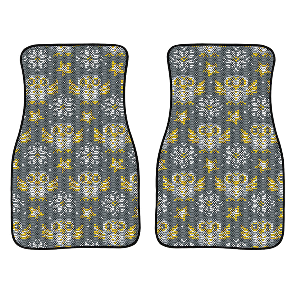 Owl Knitted Pattern Print Front And Back Car Floor Mats/ Front Car Mat
