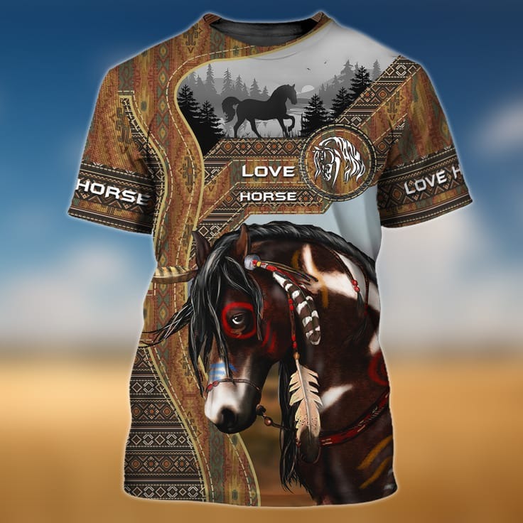 3D Full Print Love Horse Tshirt/ Cool Tshirt For Horse Lovers/ Horse Shirt/ Horse Gift