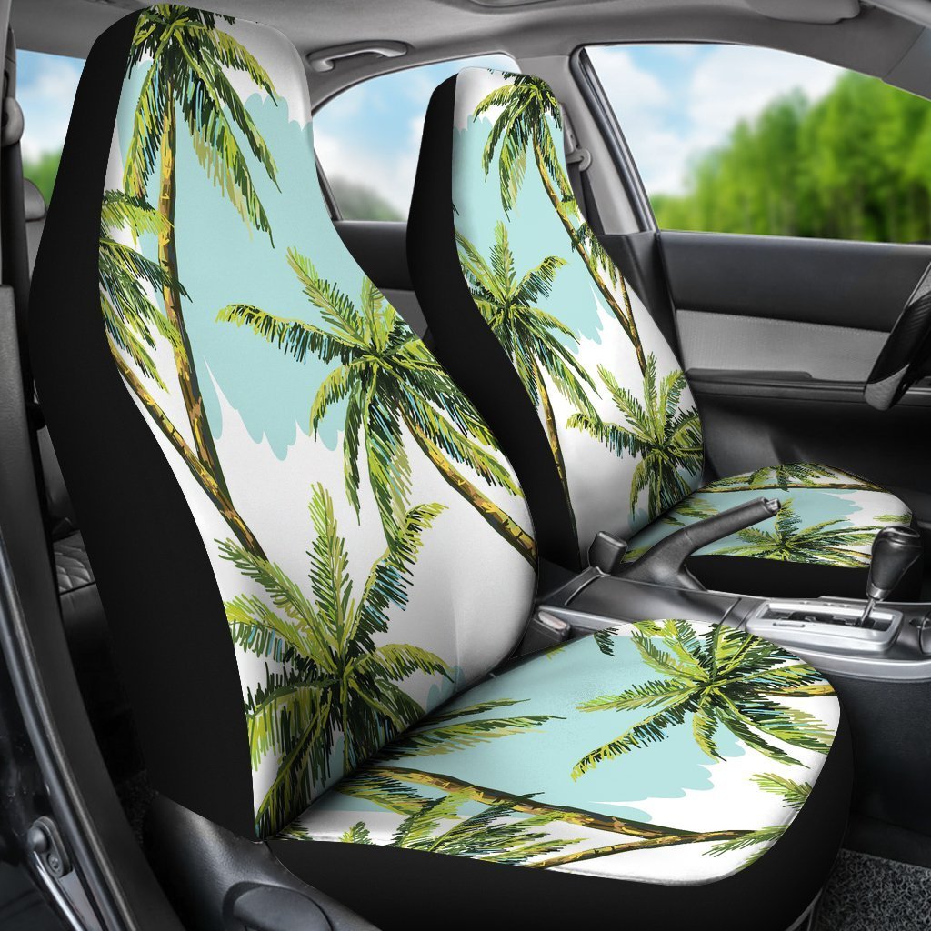 Cool Seat Cover For A Car/ Palm Tree Tropical Pattern Print Universal Fit Car Seat Covers