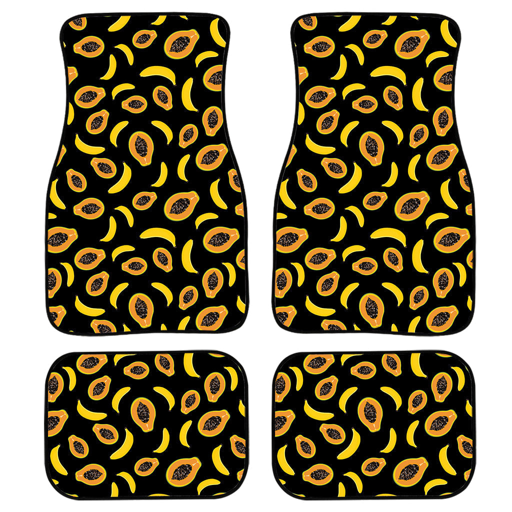 Papaya And Banana Pattern Print Front And Back Car Floor Mats/ Front Car Mat