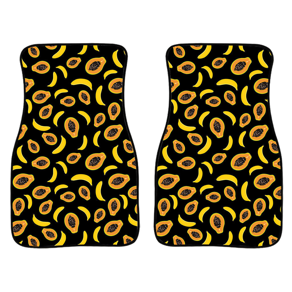 Papaya And Banana Pattern Print Front And Back Car Floor Mats/ Front Car Mat