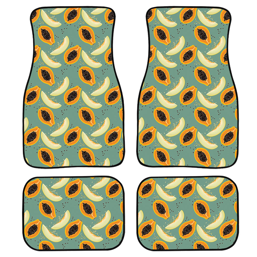 Papaya And Melon Pattern Print Front And Back Car Floor Mats/ Front Car Mat