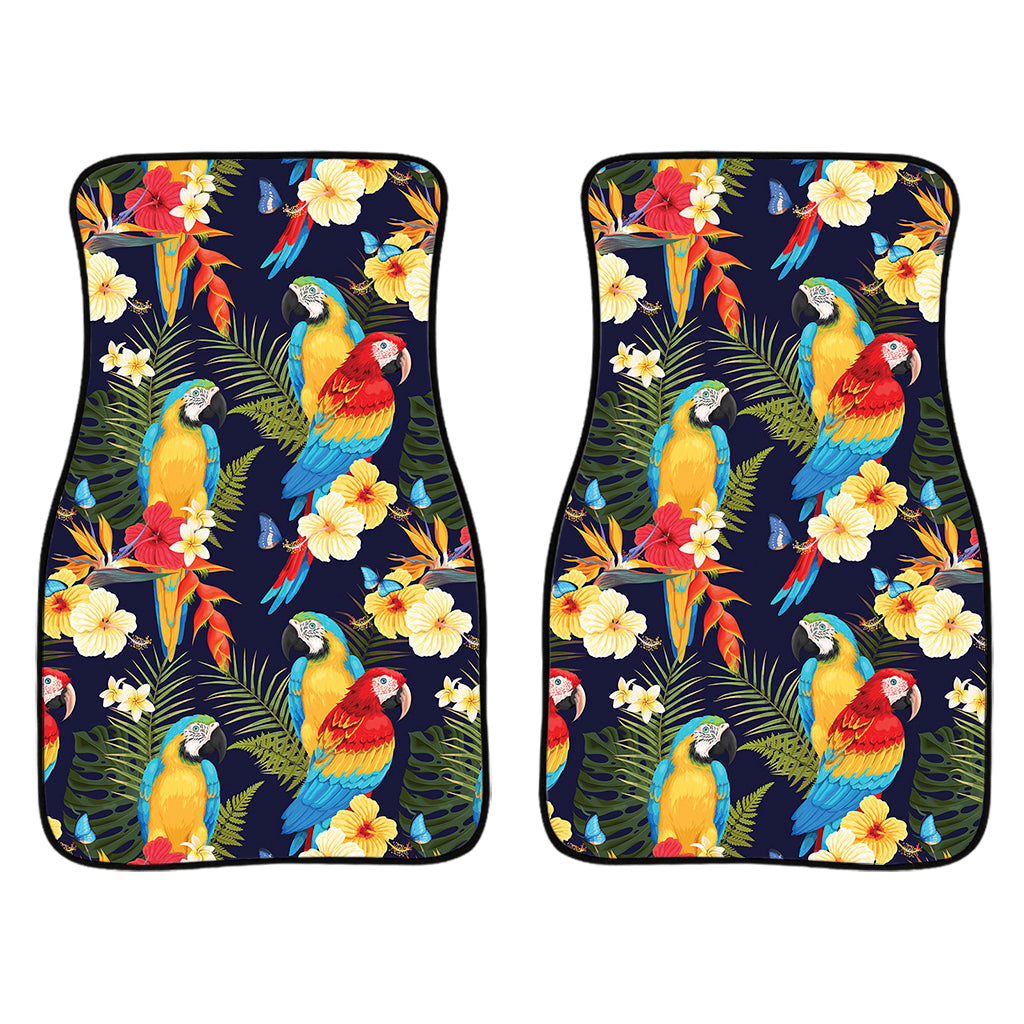 Parrot And Flower Pattern Print Front And Back Car Floor Mats/ Front Car Mat