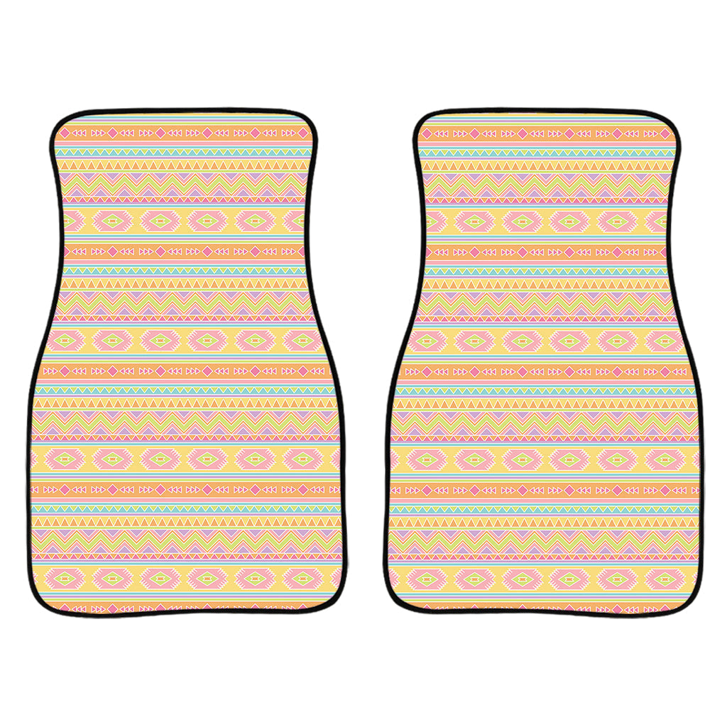 Pastel Aztec Tribal Pattern Print Front And Back Car Floor Mats/ Front Car Mat