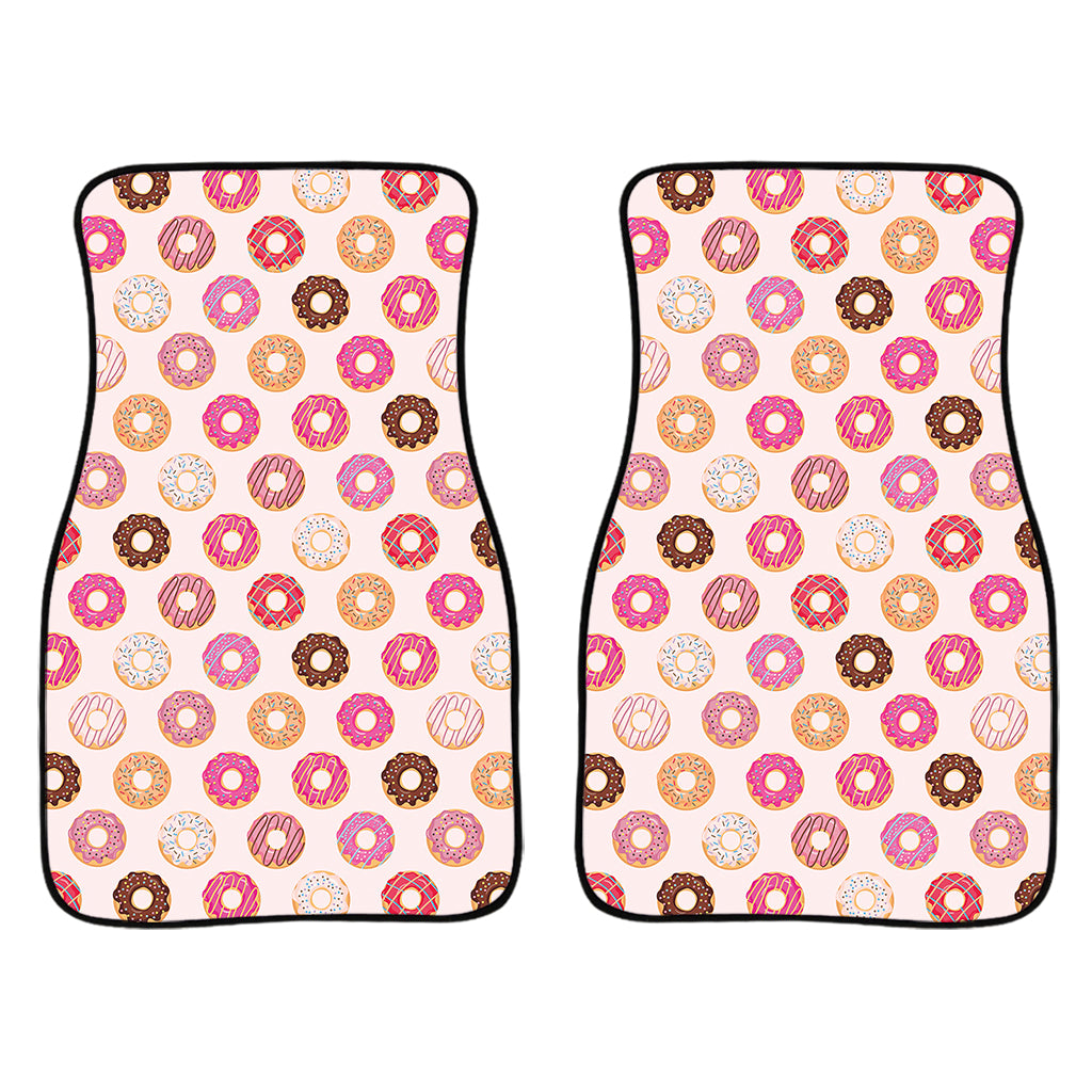 Pastel Donut Pattern Print Front And Back Car Floor Mats/ Front Car Mat