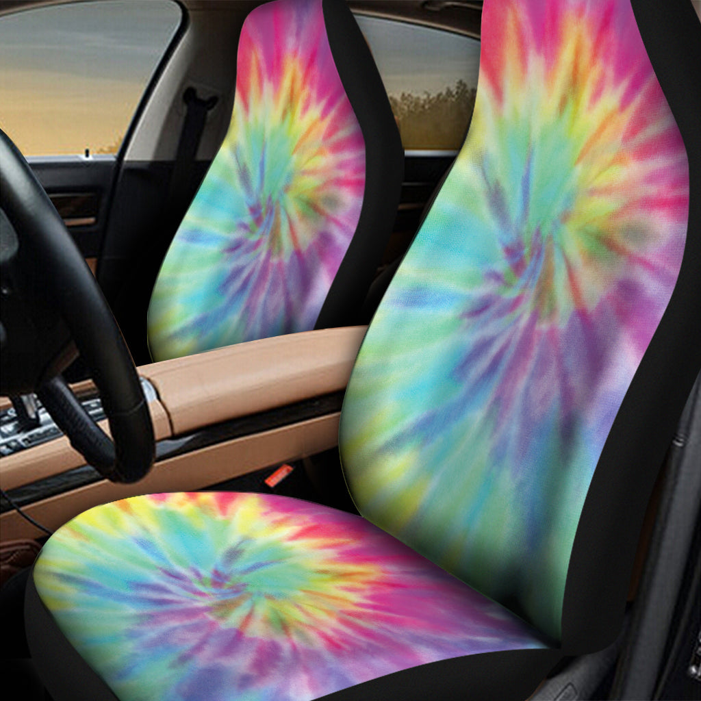 Pastel Spiral Tie Dye Print Universal Fit Car Seat Covers