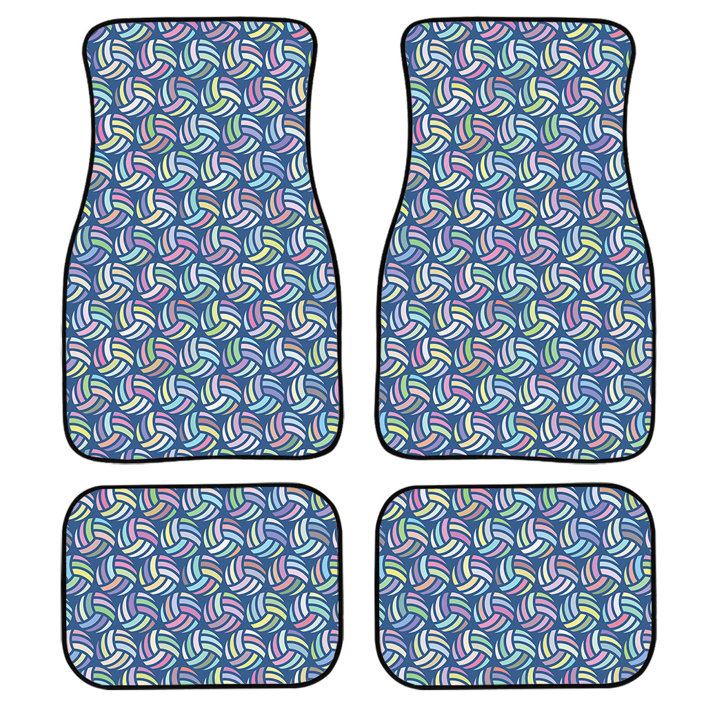 Pastel Volleyball Pattern Print Front And Back Car Floor Mats/ Front Car Mat