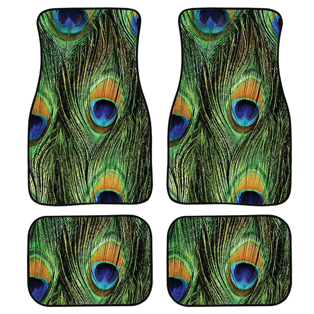 Peacock Tail Print Front And Back Car Floor Mats/ Front Car Mat