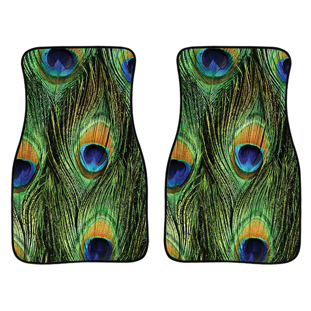 Peacock Tail Print Front And Back Car Floor Mats/ Front Car Mat