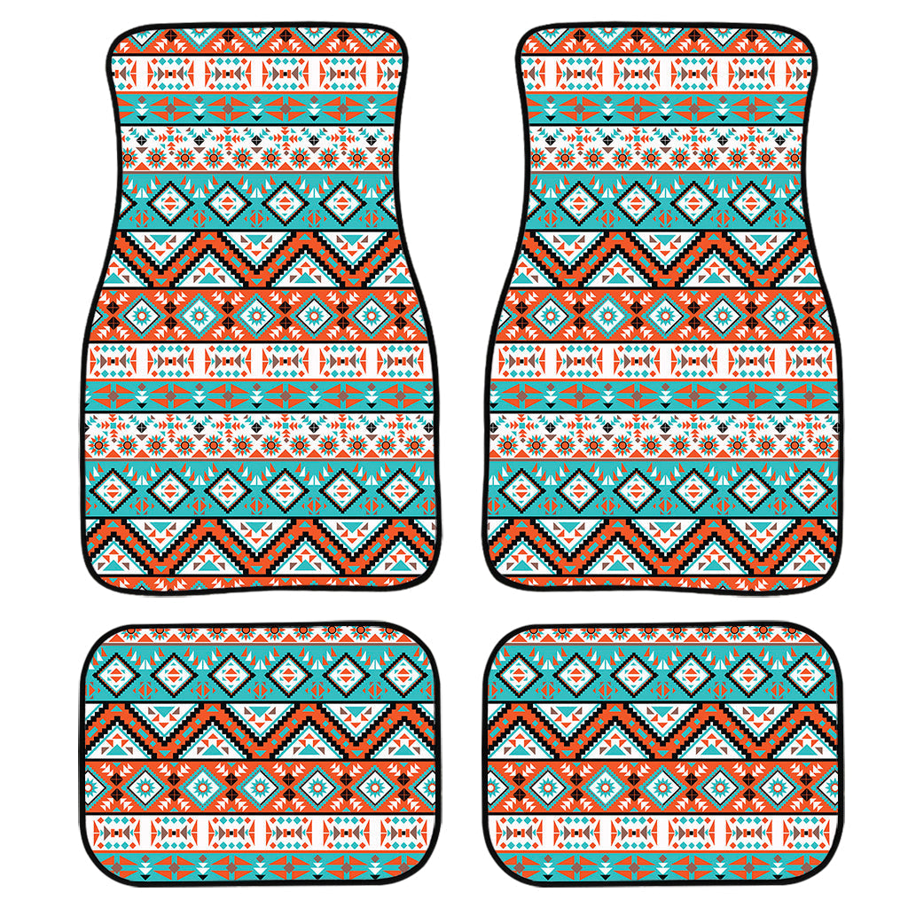 Navajo Geometric Pattern Print Front And Back Car Floor Mats/ Front Car Mat