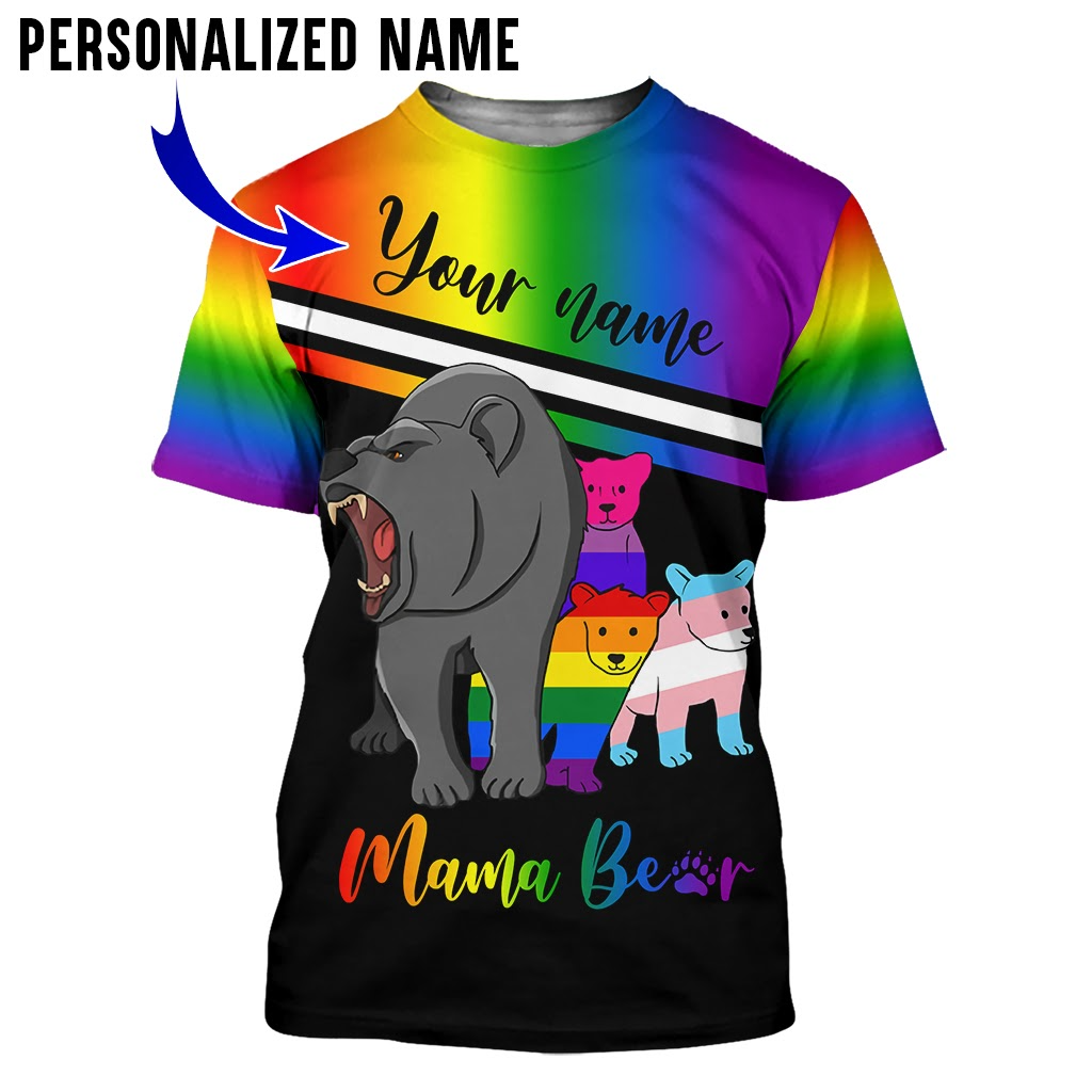LGBT Mama Bear 3D All Over Printed Shirts For LGBT Community/ Bisexual Shirts For LGBT History Month