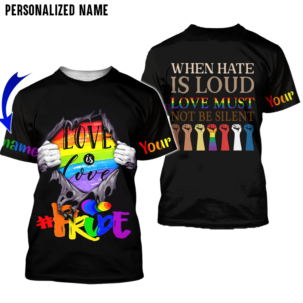 Custom Name 3D T Shirt For Pride Month History/ Gift To Lesbian/ Gay Pride Birthday Gift