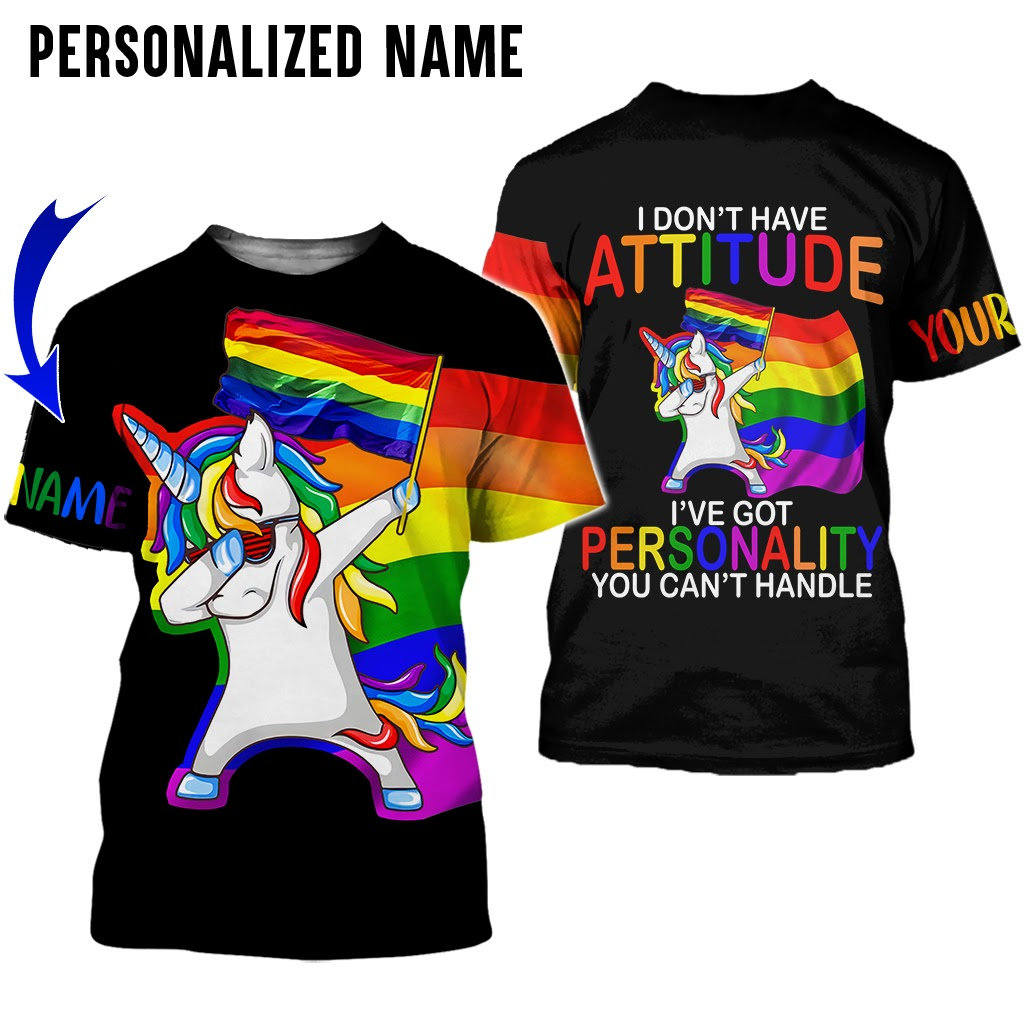 Personalized LGBT 3D Shirt Printed With Name/ I