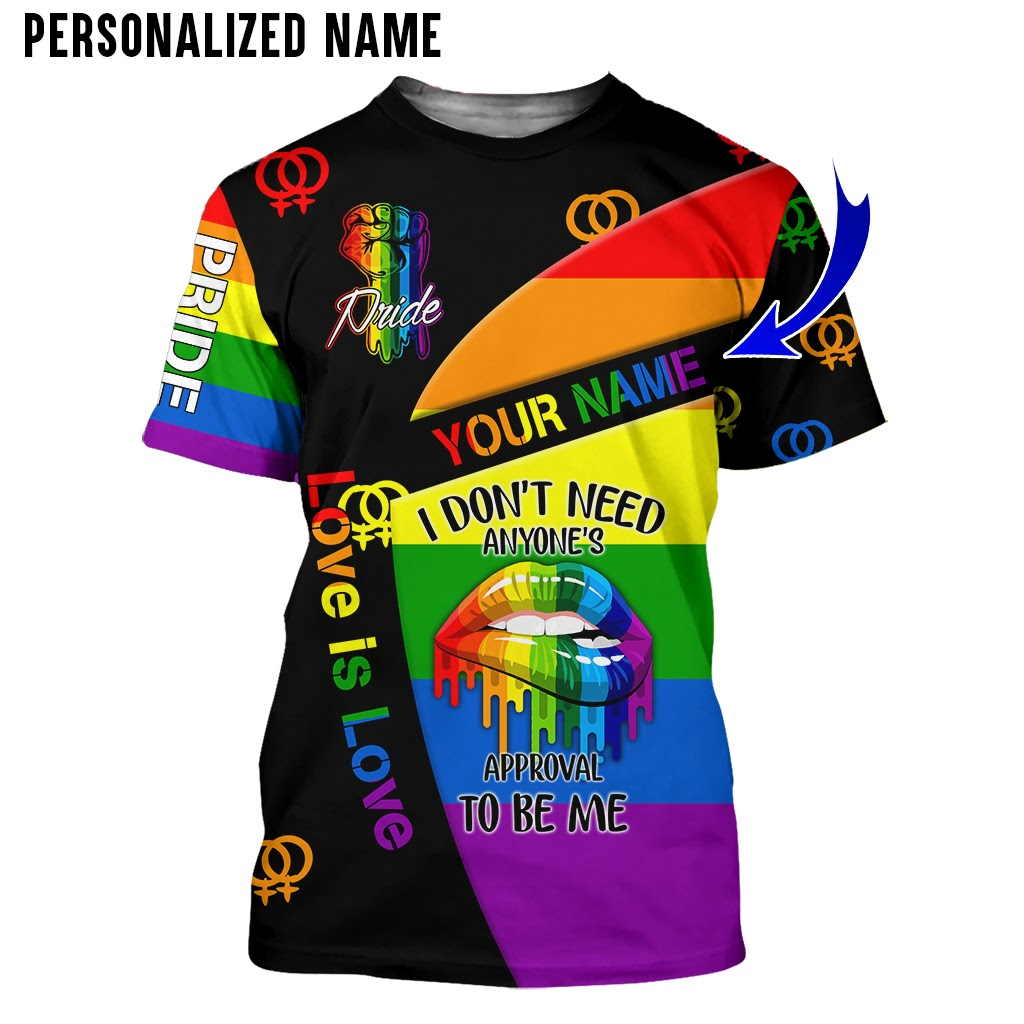 Personalized Name LGBT 3D All Over Printed Clothes/ Rainbow Flag Lips/ Lesbian 3D Shirt