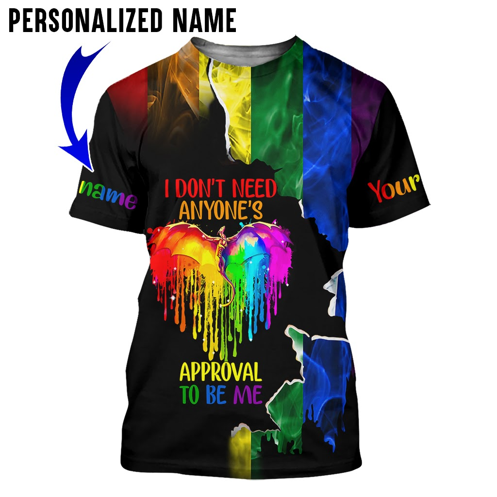 Custom LGBT I Don''t Need Anyone''s Approval To Be Me 3D All Over Printed Shirt/ Size XS - 5XL