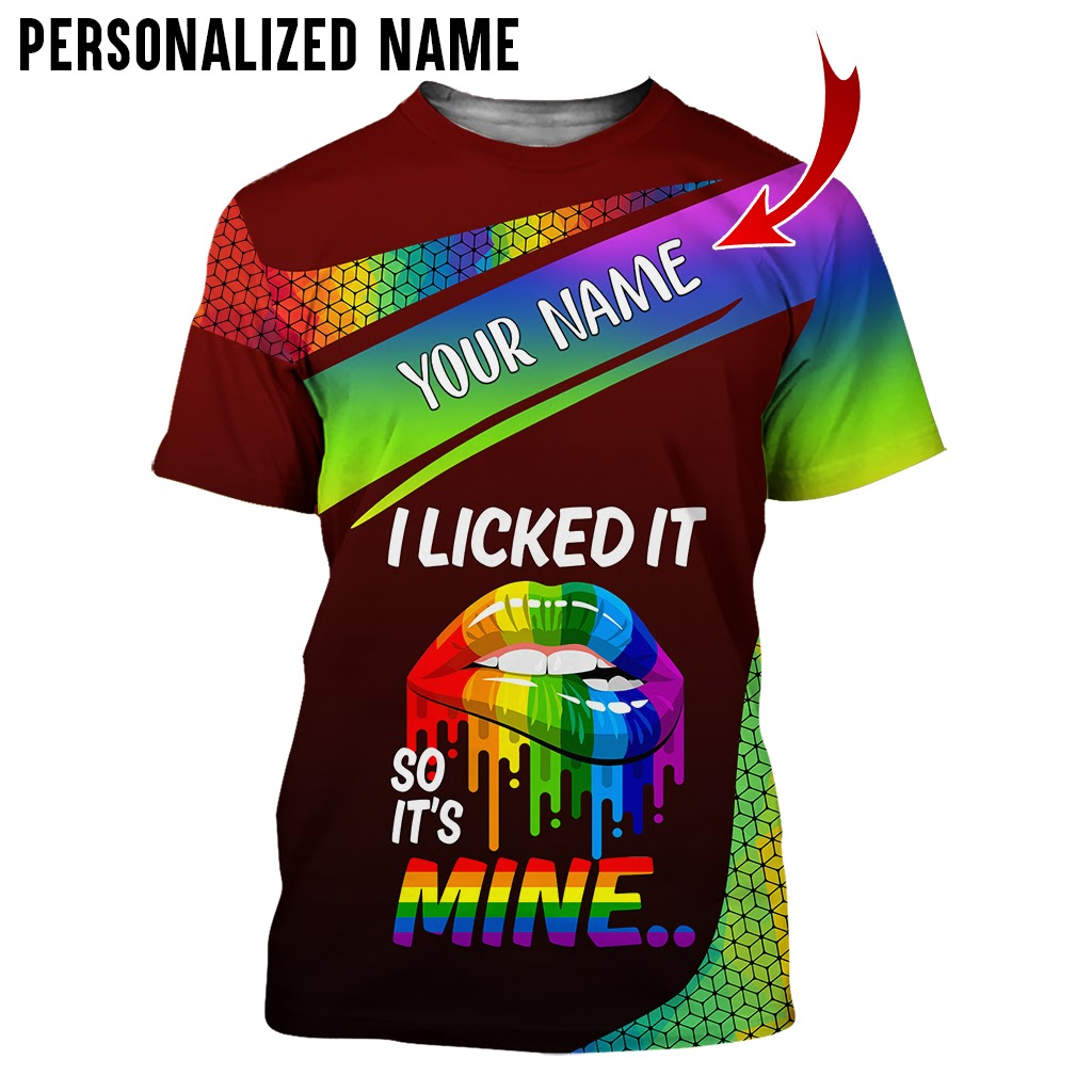 Personalized Name LGBT Pride Shirt All Over Printed Clothes/ I Licked It Color Shirt