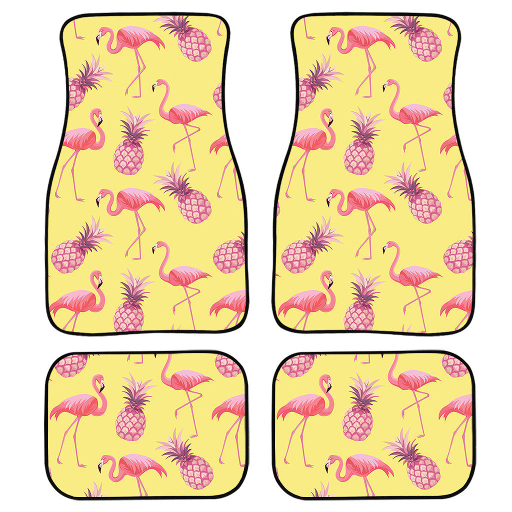 Pineapple And Flamingo Pattern Print Front And Back Car Floor Mats/ Front Car Mat