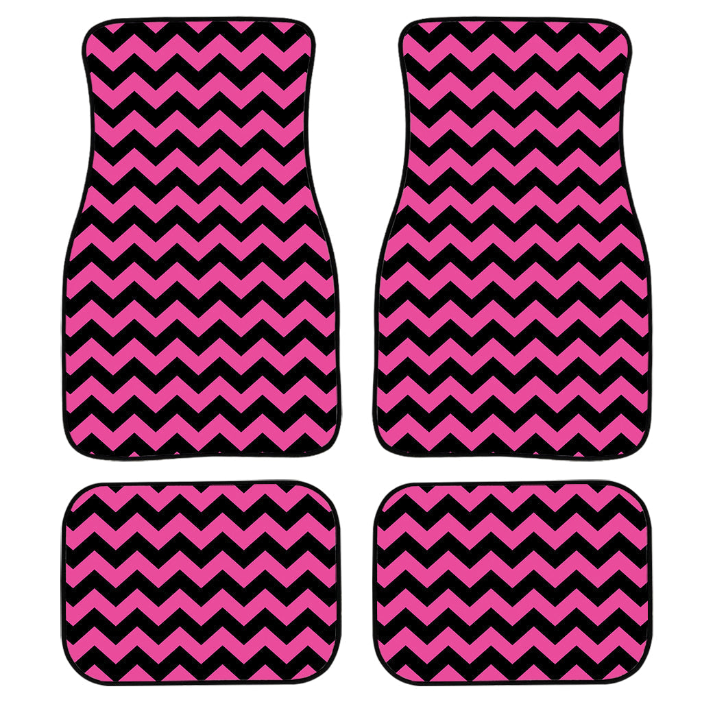 Pink And Black Chevron Pattern Print Front And Back Car Floor Mats/ Front Car Mat