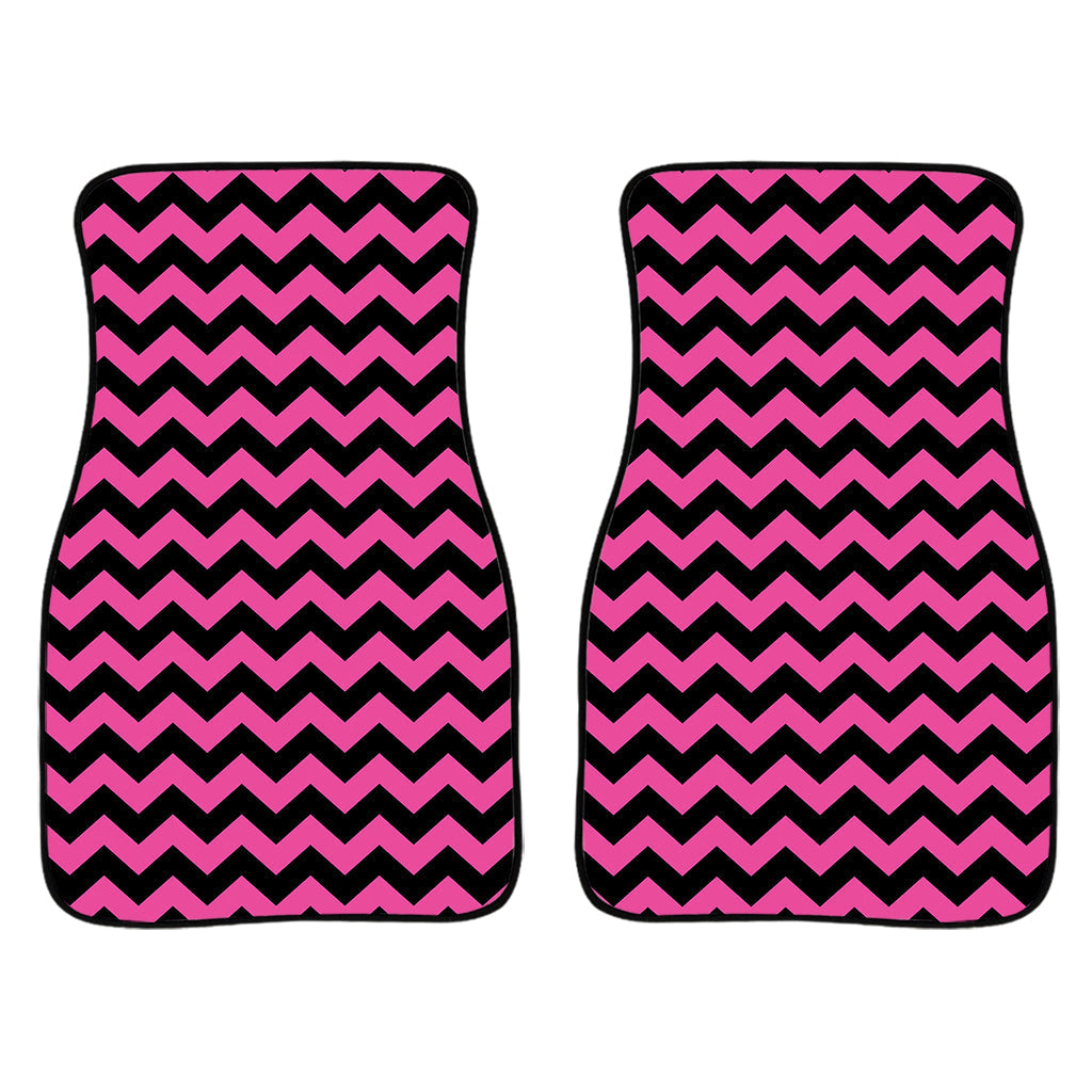 Pink And Black Chevron Pattern Print Front And Back Car Floor Mats/ Front Car Mat