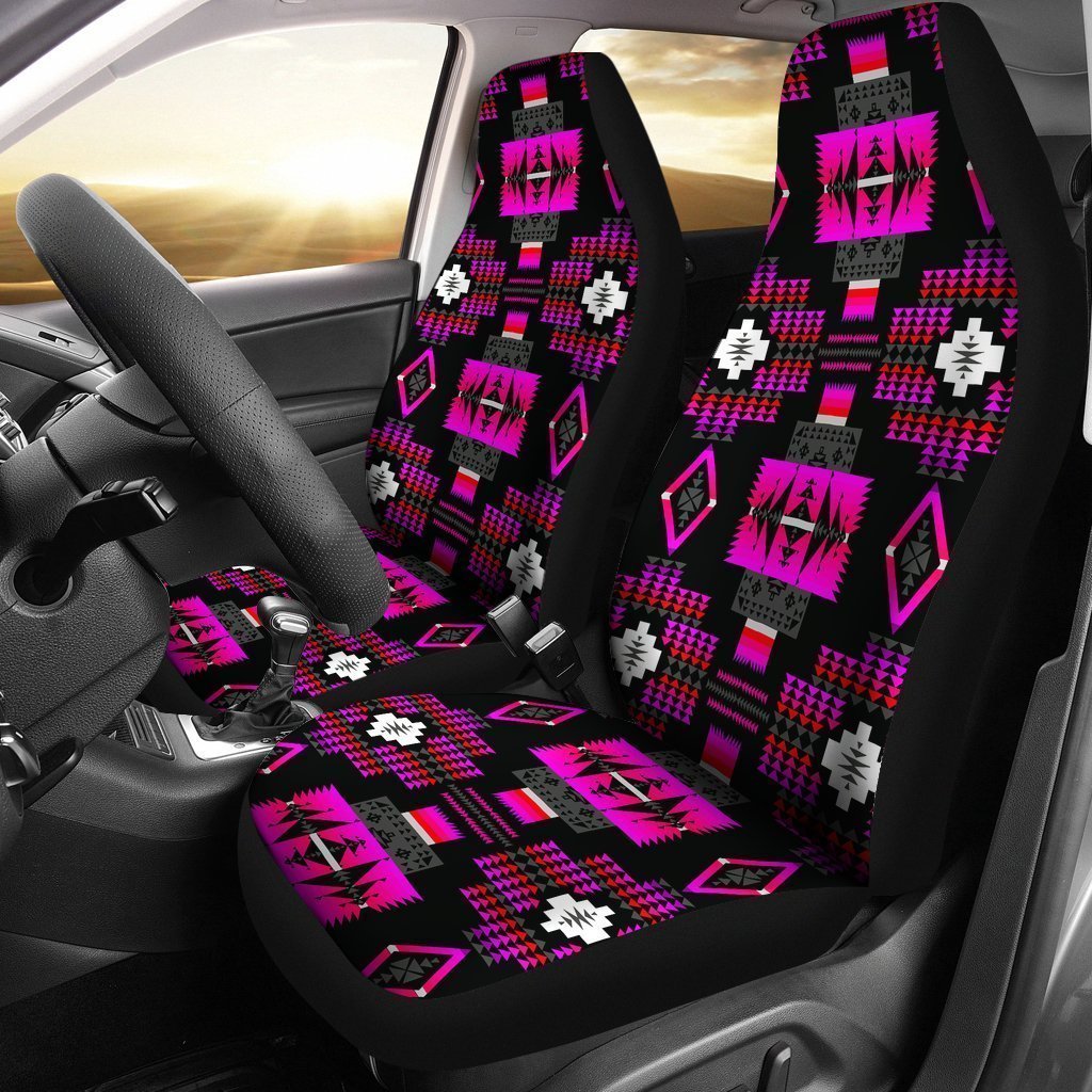 Pink And Black Native Tribal Universal Fit Car Seat Covers