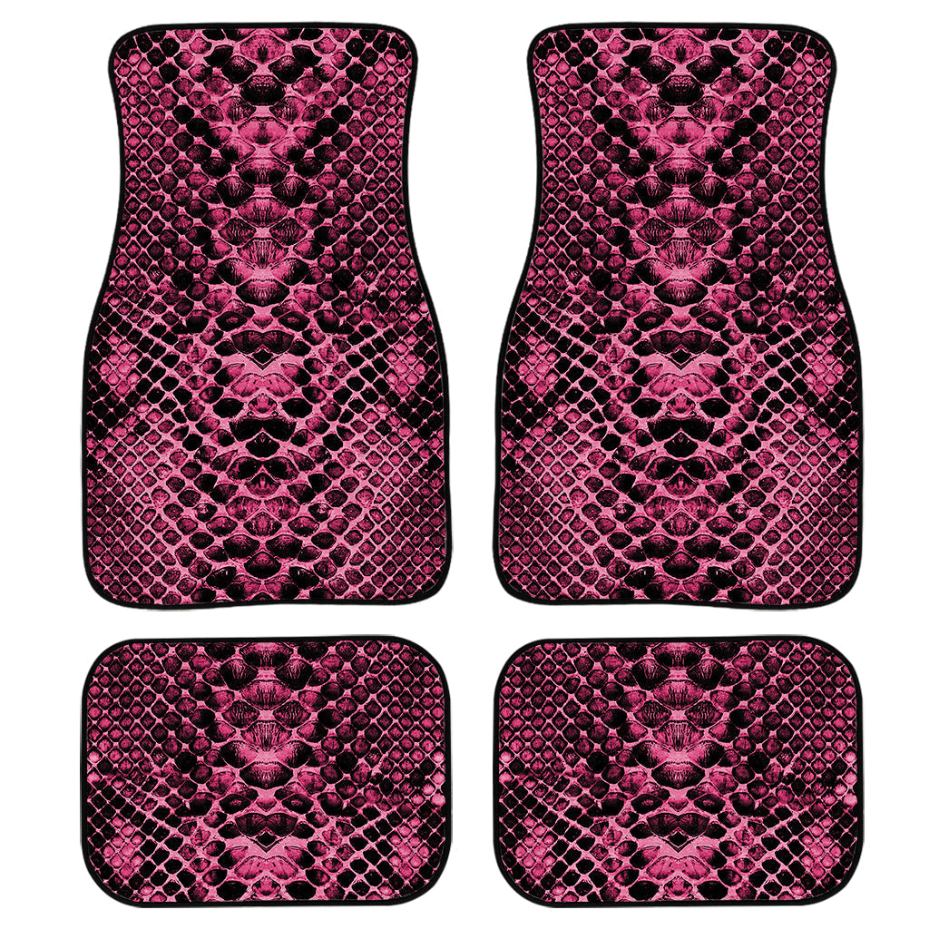 Pink And Black Snakeskin Print Front And Back Car Floor Mats/ Front Car Mat