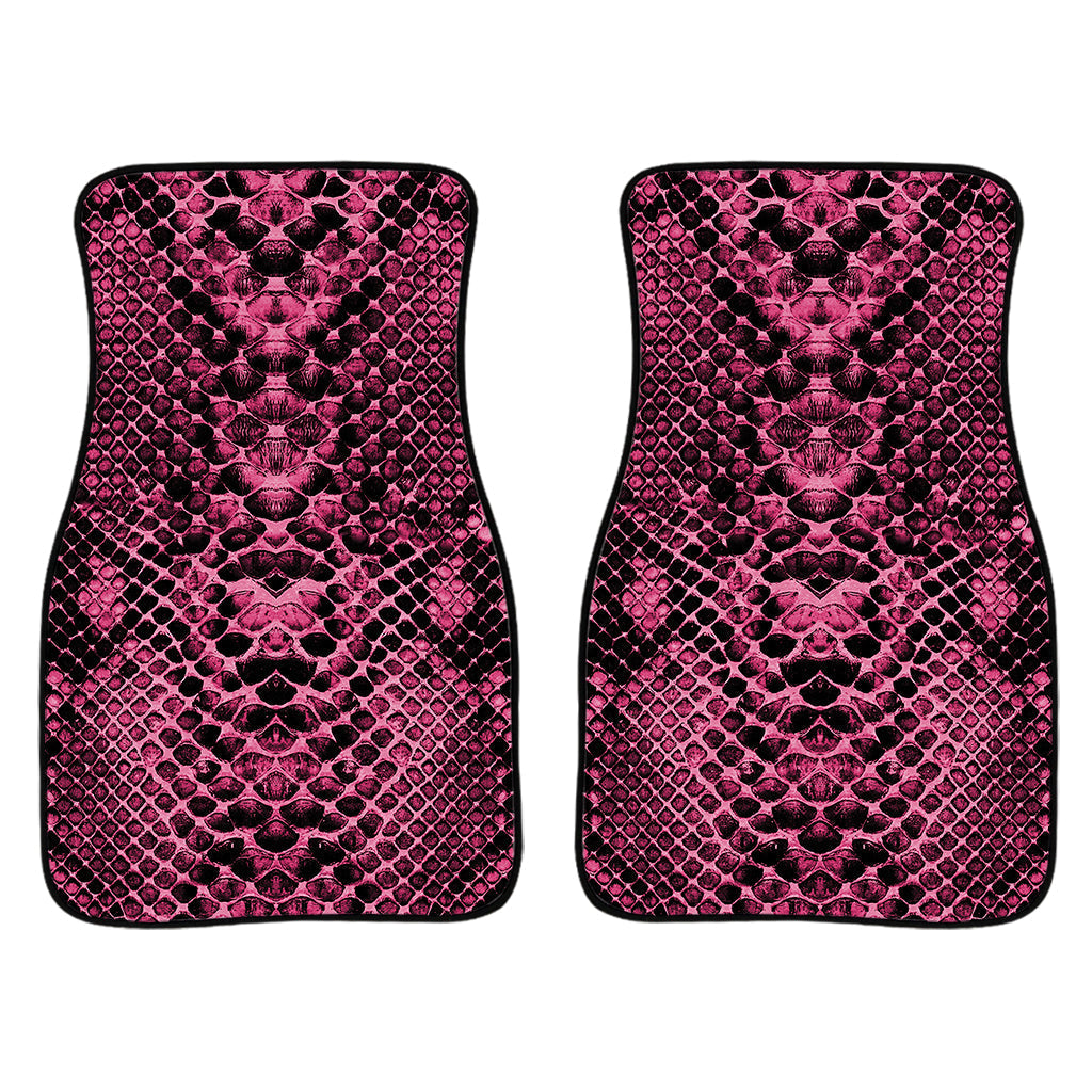Pink And Black Snakeskin Print Front And Back Car Floor Mats/ Front Car Mat
