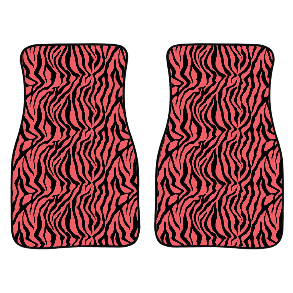 Pink And Black Tiger Stripe Print Front And Back Car Floor Mats/ Front Car Mat