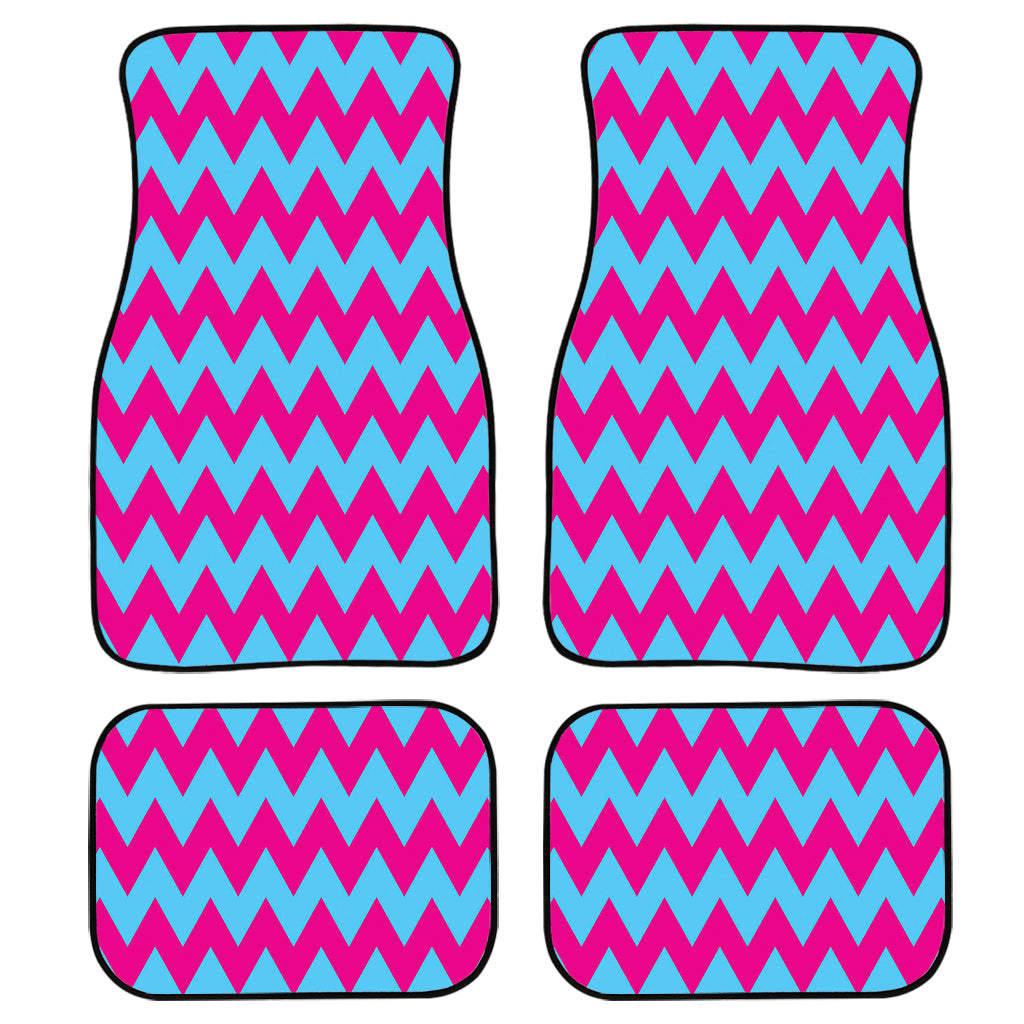 Pink And Blue Chevron Pattern Print Front And Back Car Floor Mats/ Front Car Mat