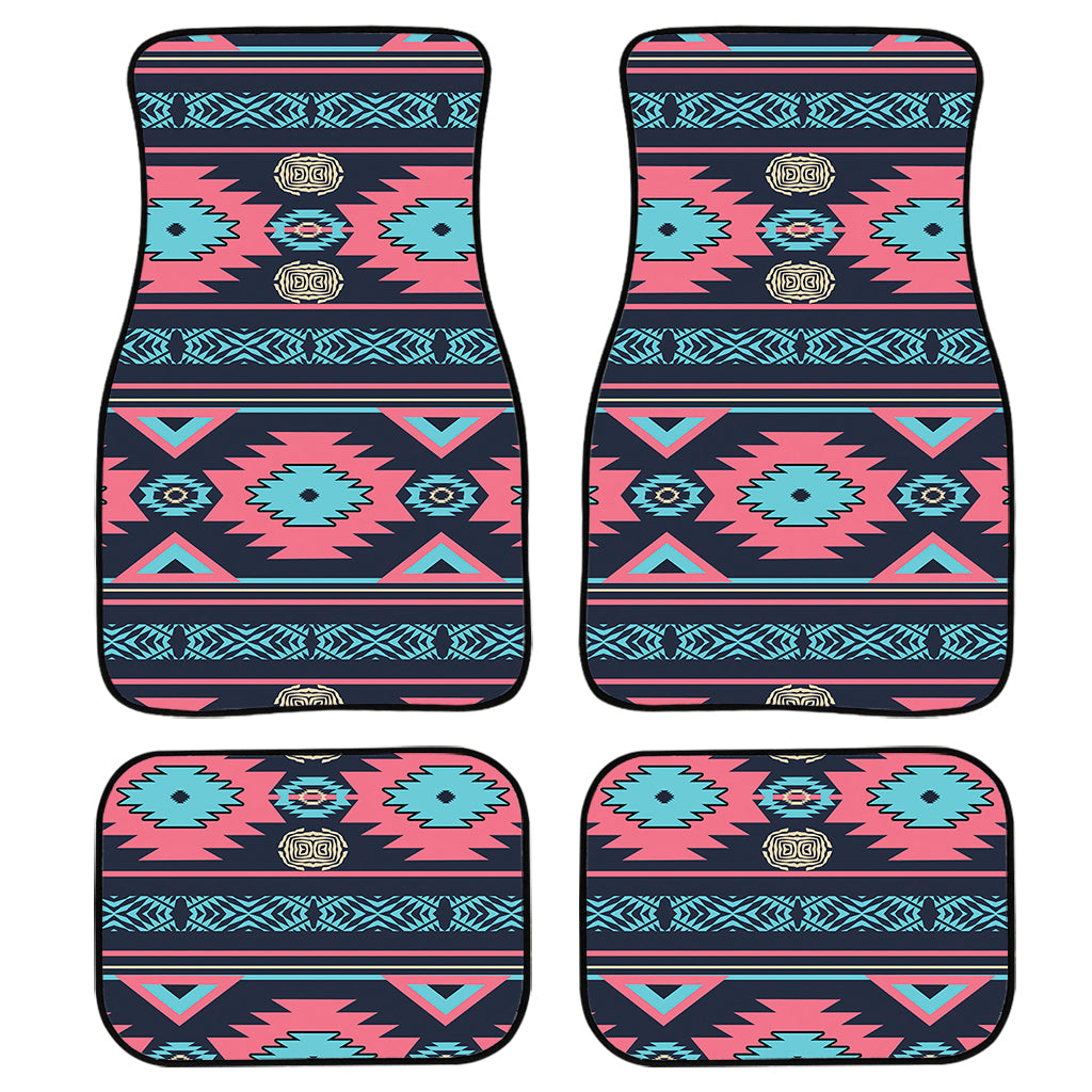Pink And Blue Southwestern Pattern Print Front And Back Car Floor Mats/ Front Car Mat
