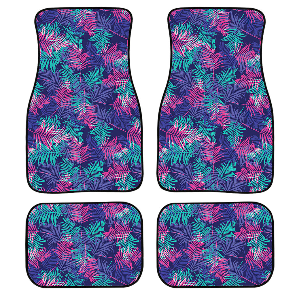 Pink And Blue Tropical Palm Leaf Print Front And Back Car Floor Mats/ Front Car Mat