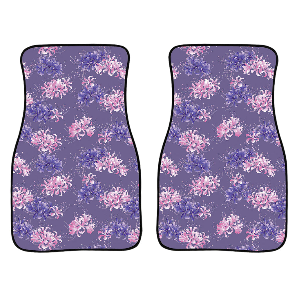 Pink And Purple Japanese Amaryllis Print Front And Back Car Floor Mats/ Front Car Mat