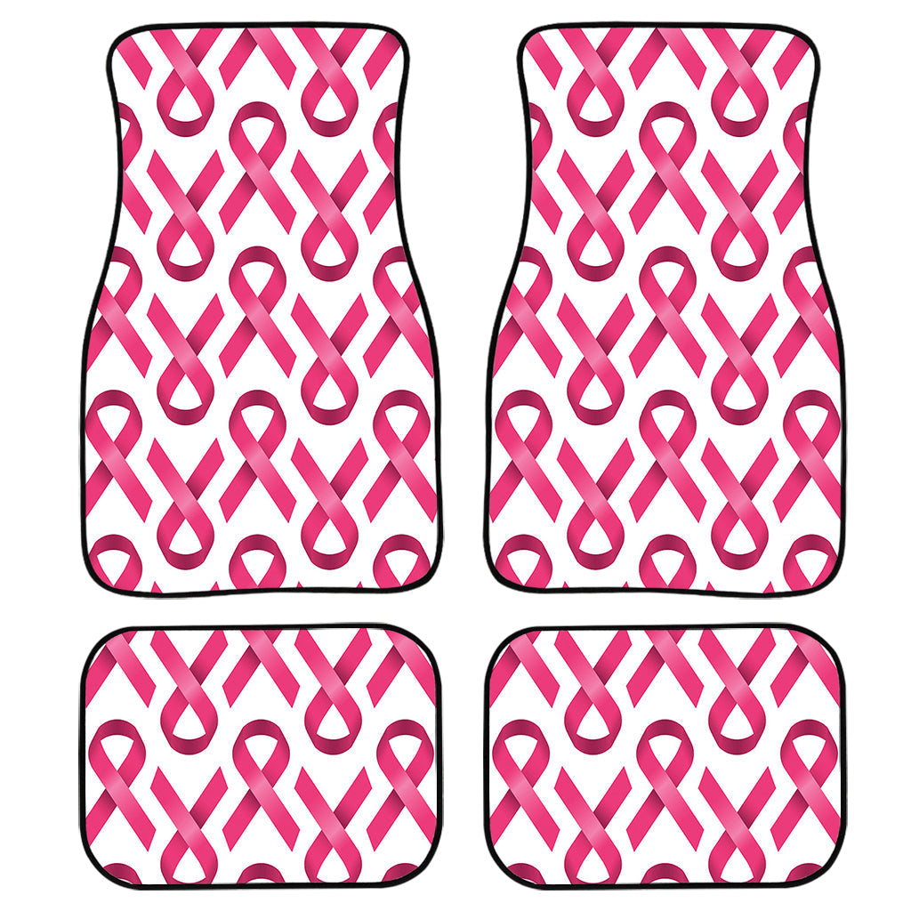 Pink And White Breast Cancer Print Front And Back Car Floor Mats/ Front Car Mat