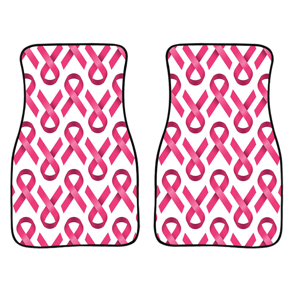 Pink And White Breast Cancer Print Front And Back Car Floor Mats/ Front Car Mat