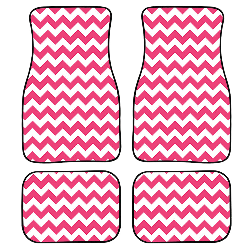Pink And White Chevron Pattern Print Front And Back Car Floor Mats/ Front Car Mat