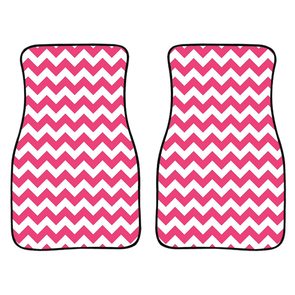 Pink And White Chevron Pattern Print Front And Back Car Floor Mats/ Front Car Mat