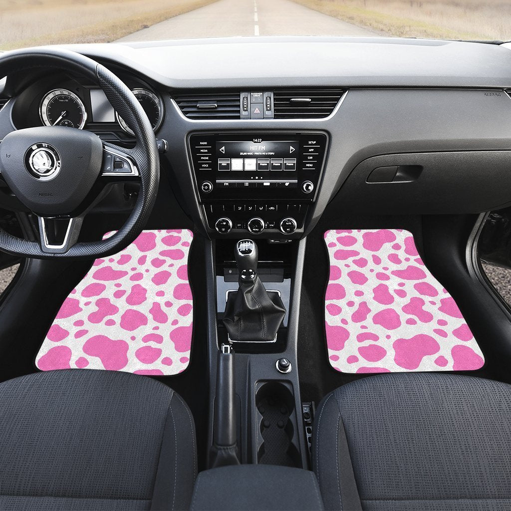 Pink And White Cow Print Front And Back Car Floor Mats/ Front Car Mat