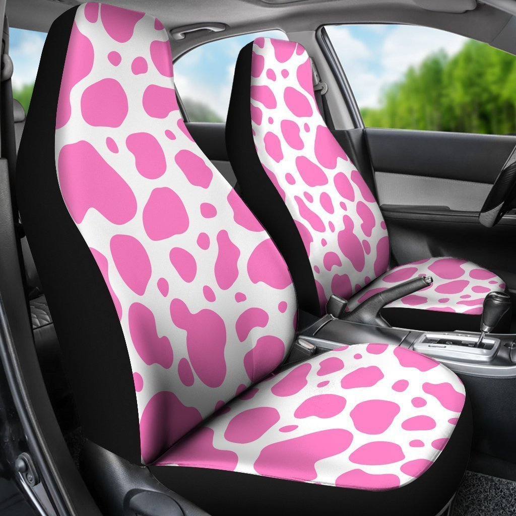 Pink And White Cow Print Universal Fit Car Seat Covers