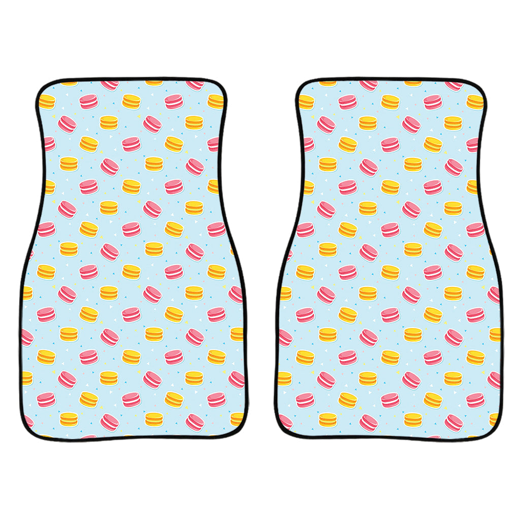 Pink And Yellow Macaron Pattern Print Front And Back Car Floor Mats/ Front Car Mat