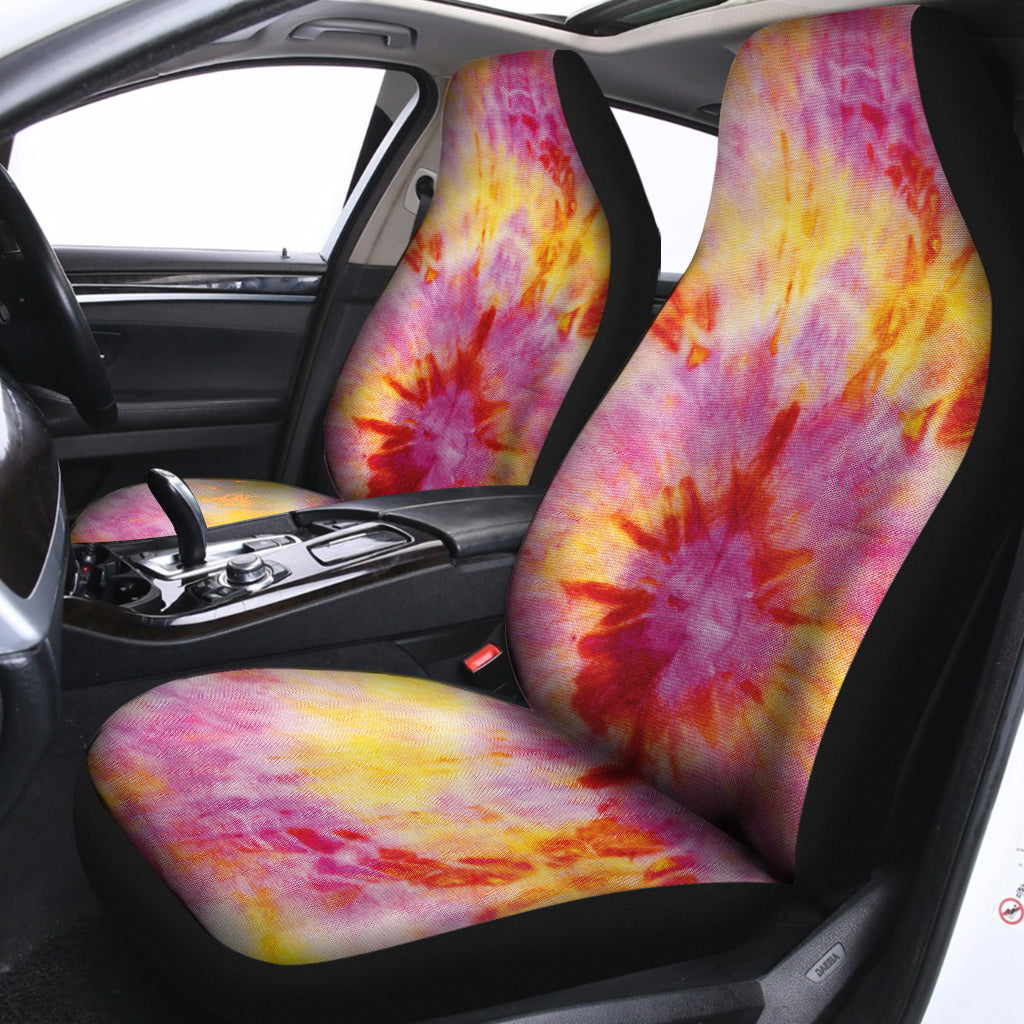 Pink And Yellow Tie Dye Print Universal Fit Car Seat Covers