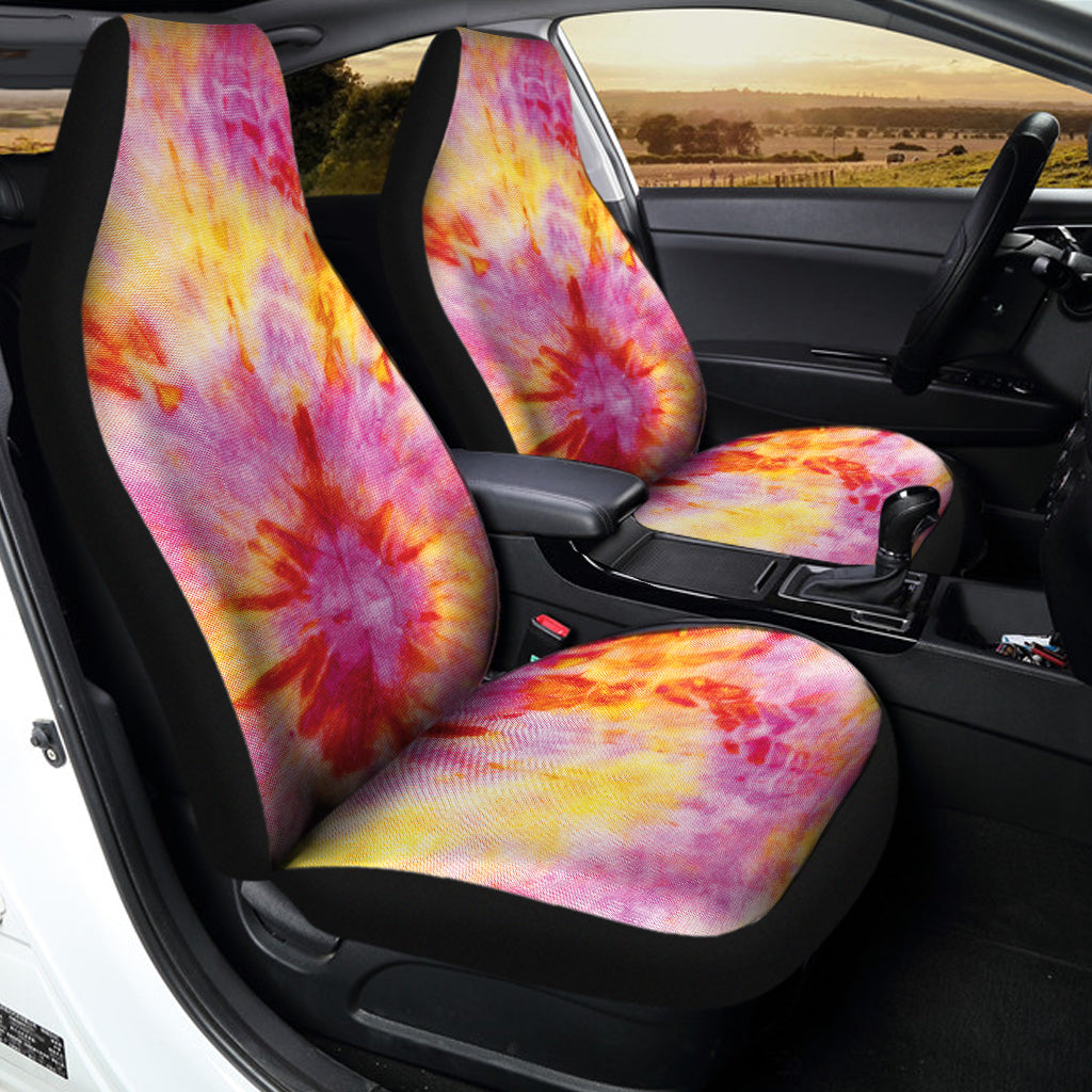 Pink And Yellow Tie Dye Print Universal Fit Car Seat Covers