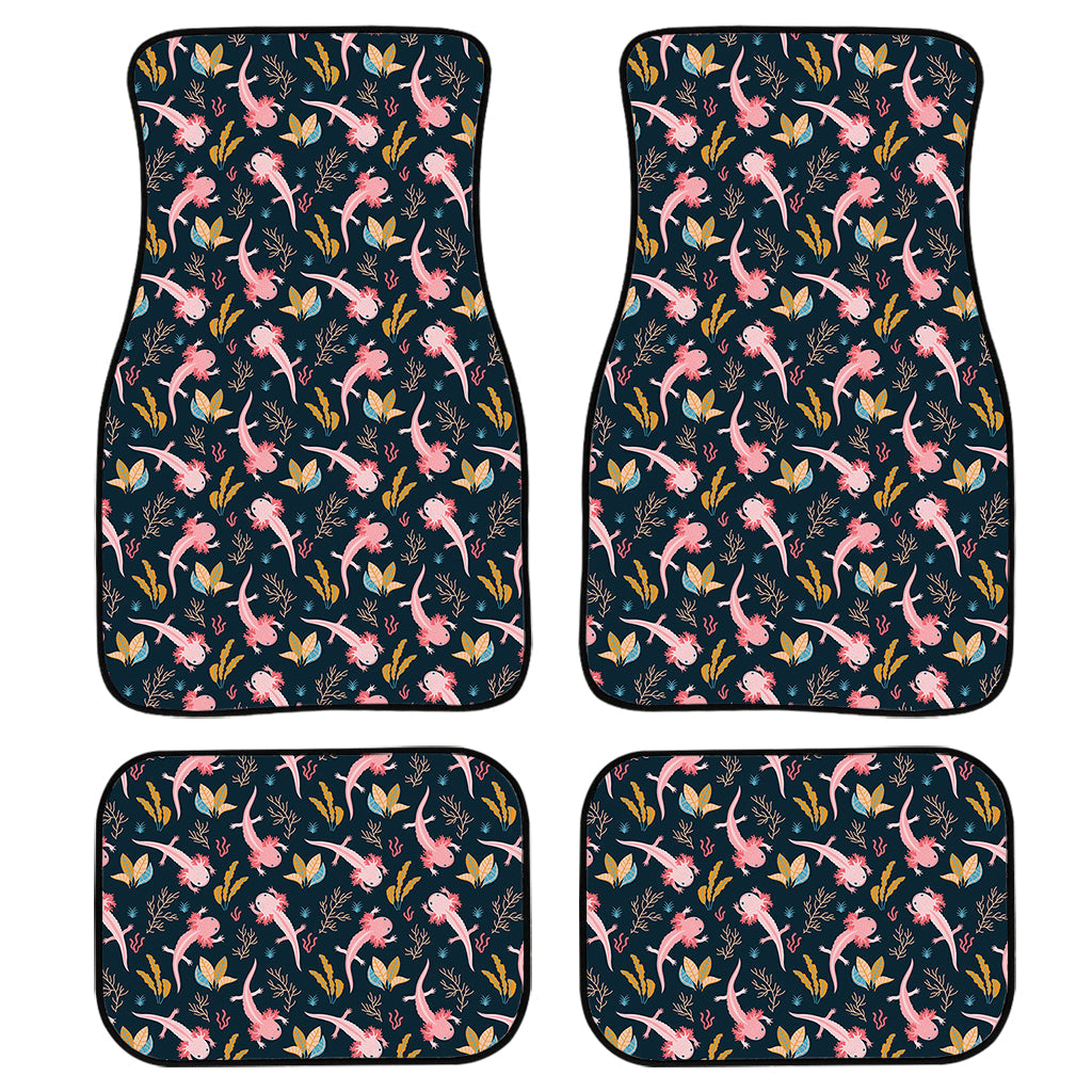 Pink Axolotl Pattern Print Front And Back Car Floor Mats/ Front Car Mat
