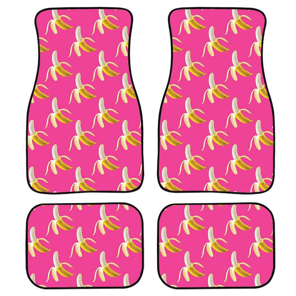 Pink Banana Pattern Print Front And Back Car Floor Mats/ Front Car Mat