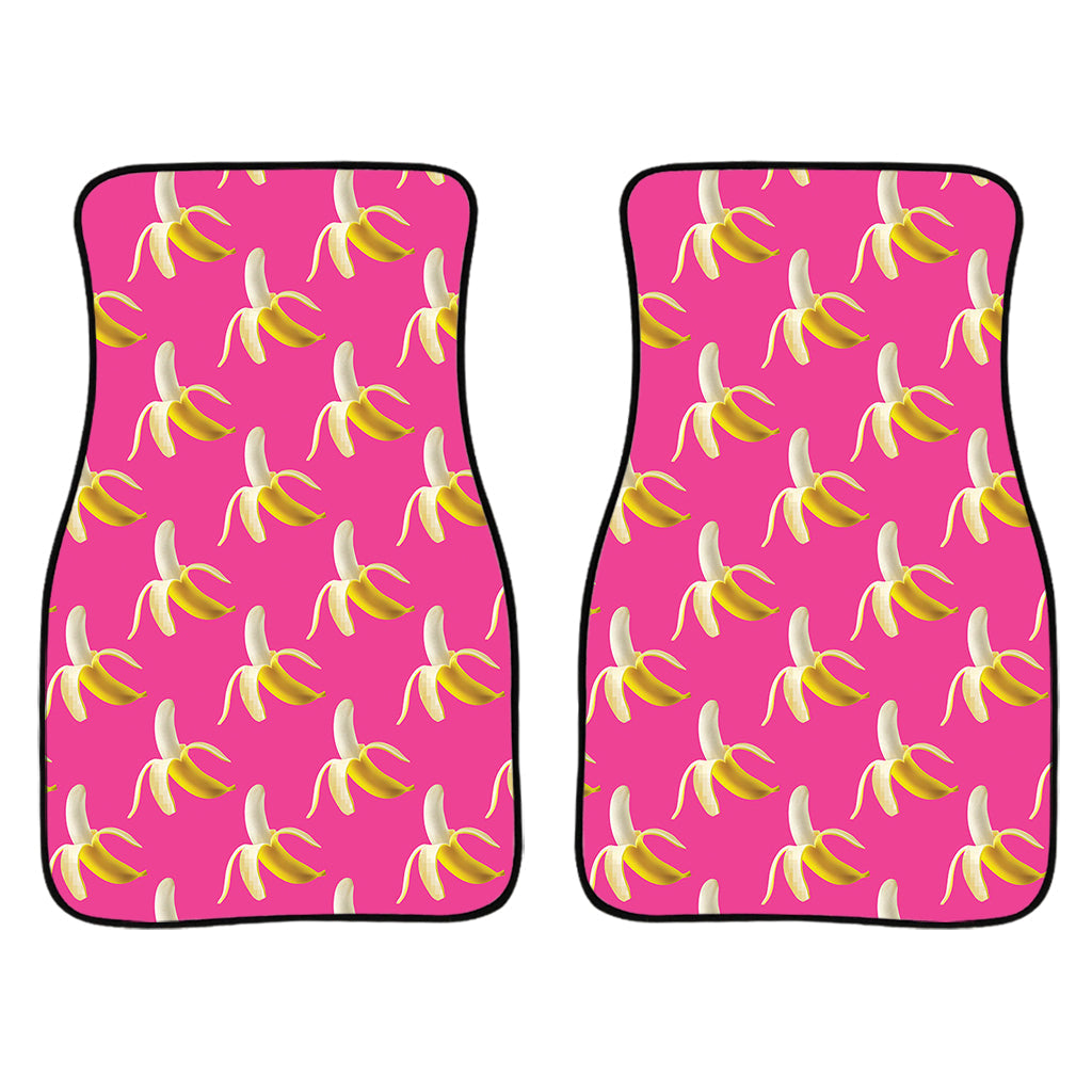 Pink Banana Pattern Print Front And Back Car Floor Mats/ Front Car Mat