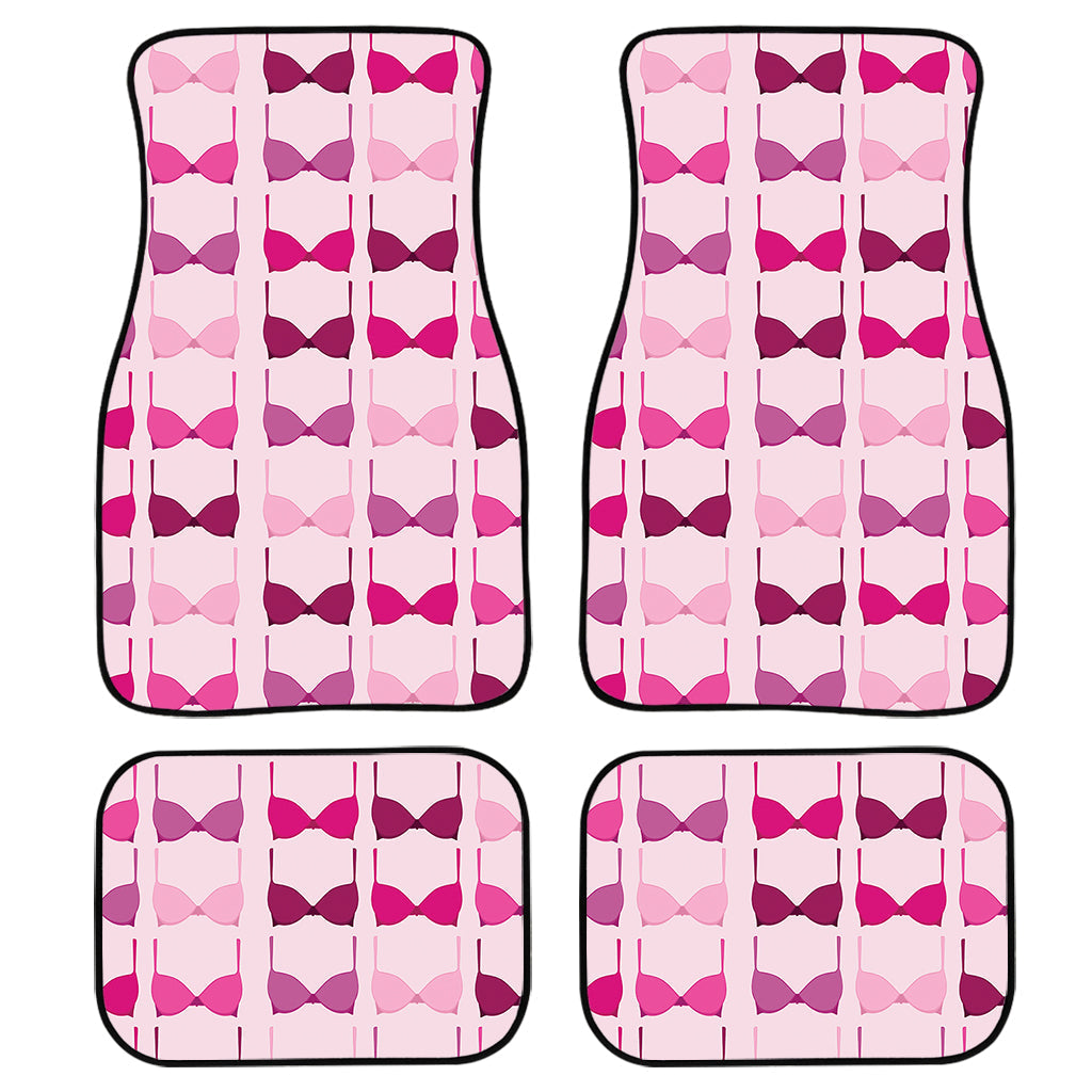 Pink Bra Breast Cancer Pattern Print Front And Back Car Floor Mats/ Front Car Mat