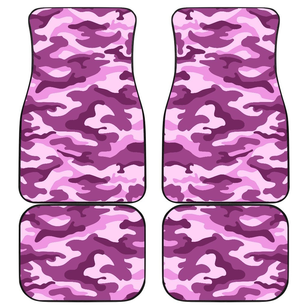 Pink Camouflage Print Front And Back Car Floor Mats/ Front Car Mat